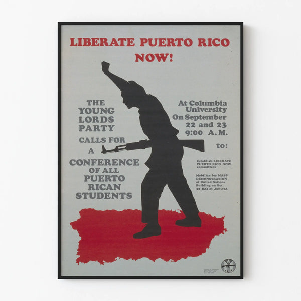 Mobilization poster for the liberation of Puerto Rico and student conference