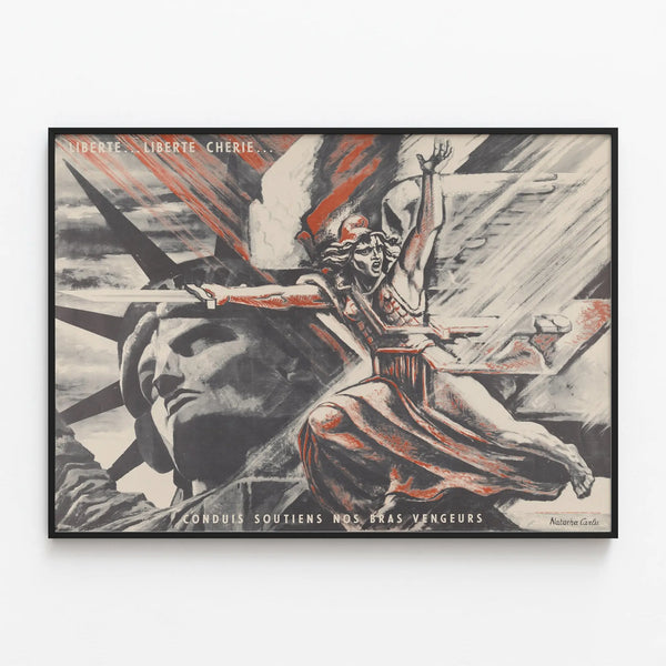 Liberty Liberty Dear - Poster of Power and Resistance — framed artwork on a wall