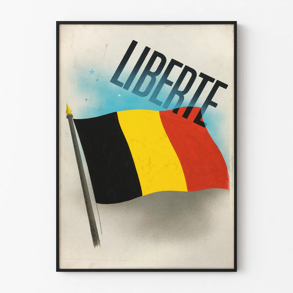 Decorative poster Liberty with Belgian flag