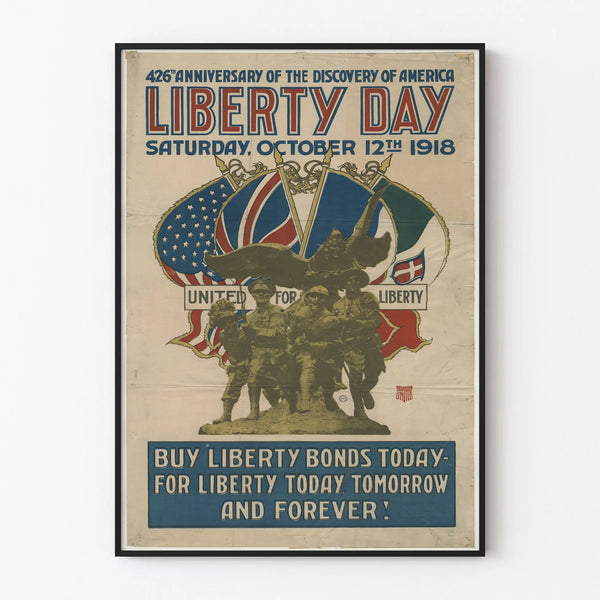 Vintage Liberty Day 1918 Poster - Patriotic Wall Decoration Poster