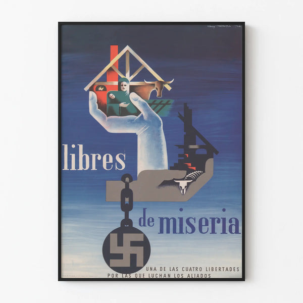 Decorative Poster Free from Misery - Historical Propaganda Poster