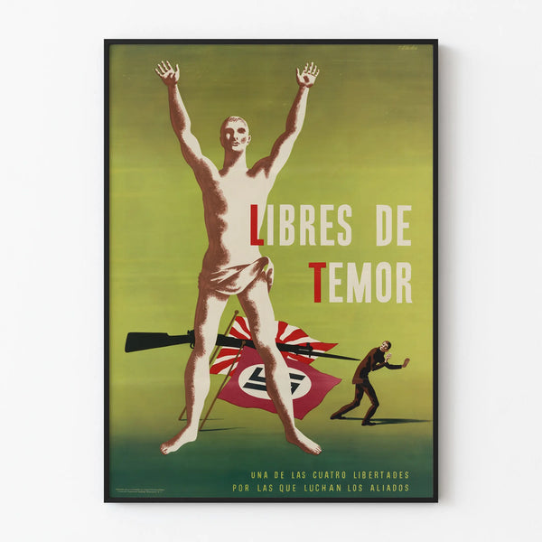 Vintage poster liberty against fear - Artem Legrand wall decoration