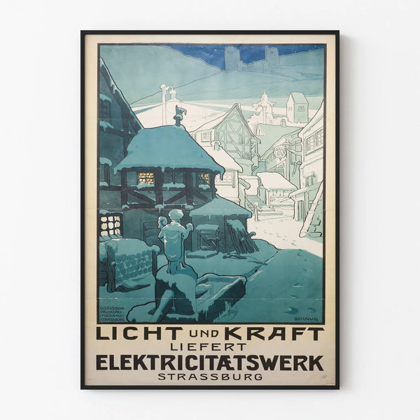 Vintage poster Licht und Kraft Electricité Strasbourg
