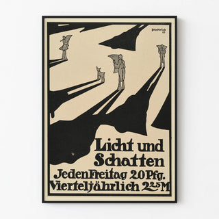 Graphic poster Licht und Schatten with silhouettes and elongated shadows