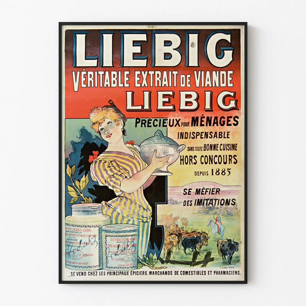 Vintage Liebig Meat Extract Advertising Poster for Wall Decoration
