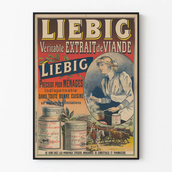 Vintage Liebig Meat Extract Advertising Poster for Wall Decoration