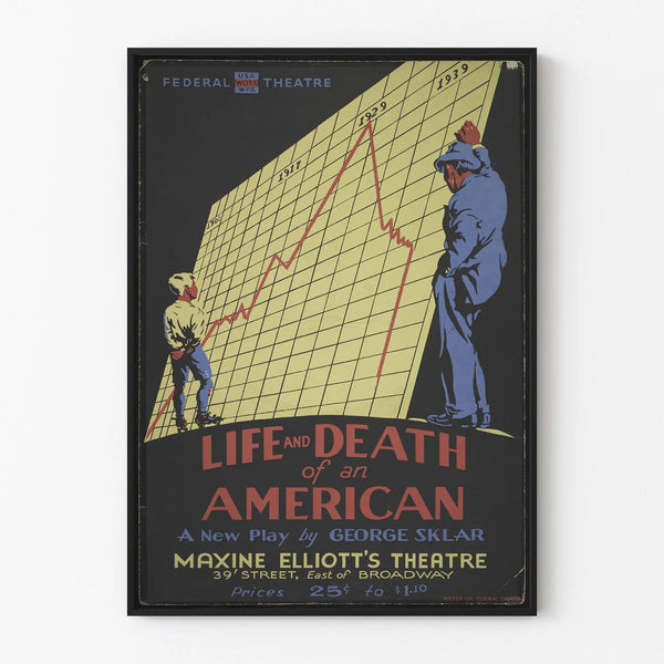 Vintage Poster Life and Death of an American - Theater Wall Decoration