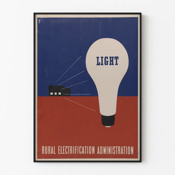 Vintage Rural Electrification Light Poster