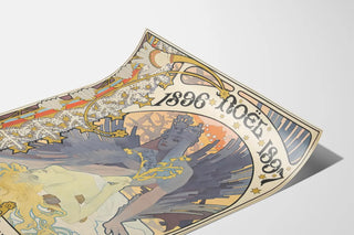 Vintage Christmas Poster 1896 by Alphonse Mucha