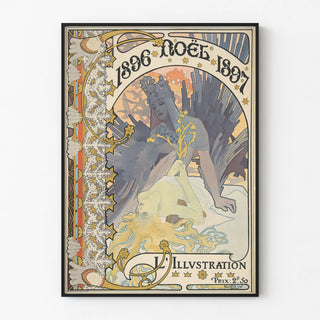 Vintage Christmas Poster 1896 by Alphonse Mucha