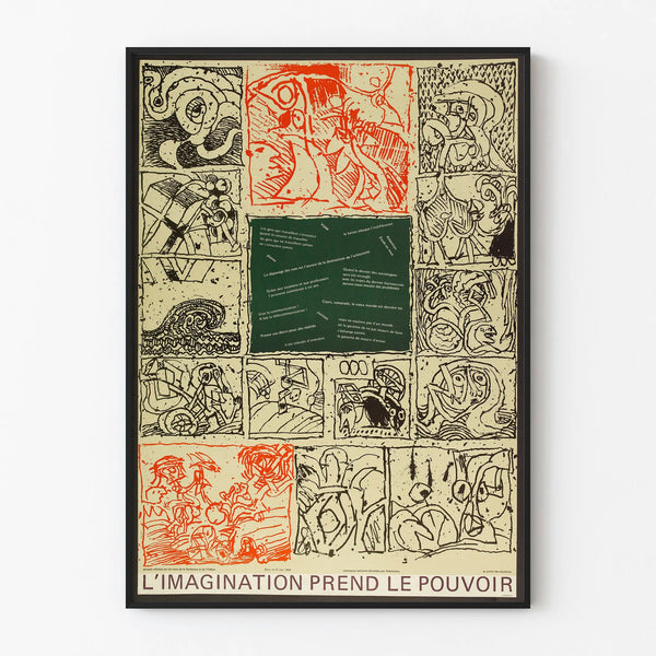Vintage poster The imagination takes power - Artistic wall decoration