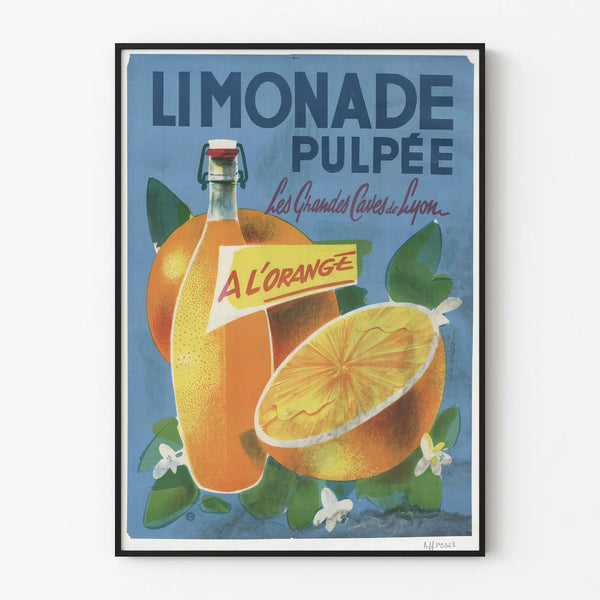 Vintage Poster of Orange Pulpy Lemonade - Retro Wall Decoration