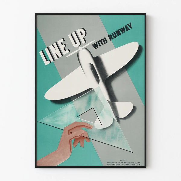 Vintage aeronautical poster Line Up With Runway