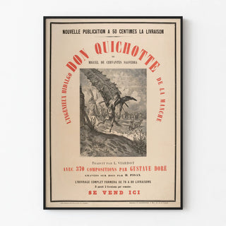 Vintage poster of Don Quixote of La Mancha illustrated by Gustave Doré
