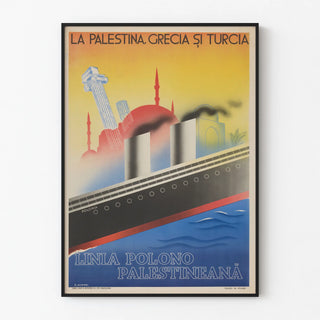 Vintage poster of the Polish-Palestinian maritime line