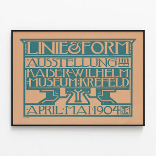 Art Nouveau Poster Linie & Form - Kaiser Wilhelm Museum Exhibition 1904 — framed artwork on a wall