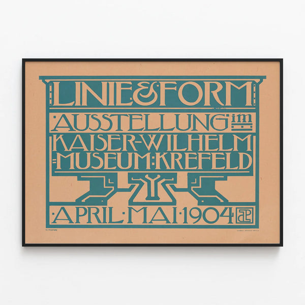Art Nouveau Poster Linie & Form - Kaiser Wilhelm Museum Exhibition 1904 — framed artwork on a wall