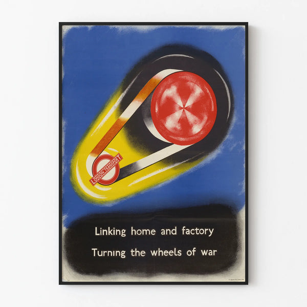 Vintage decorative poster « Linking Home and Factory »