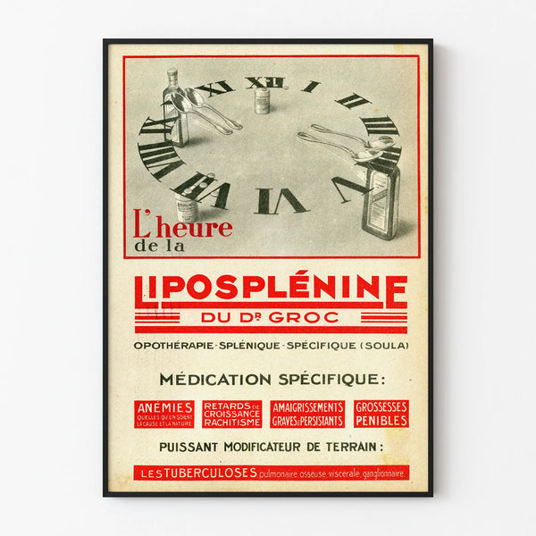 Vintage poster The Liposplénine Time - Retro medical wall decoration