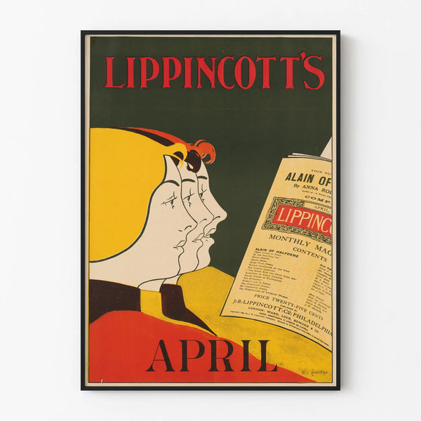 Vintage Poster Lippincott's April - Retro Wall Decoration