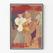 Vintage poster for Lippincott's April lecture under umbrella