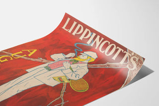 Vintage Poster Lippincott's August in Retro Style