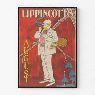Vintage Poster Lippincott's August in Retro Style