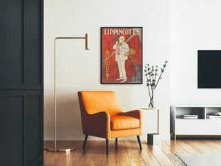 Vintage Poster Lippincott's August in Retro Style