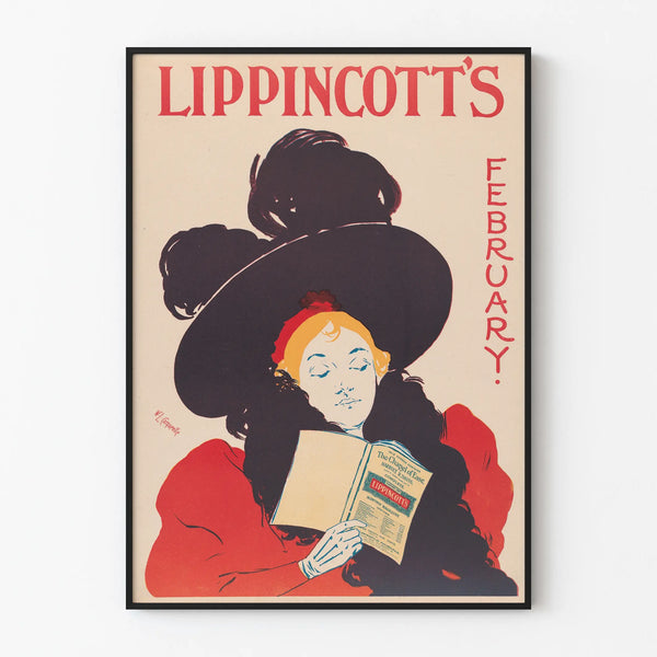 Vintage poster Lippincott's February - Retro wall decoration poster