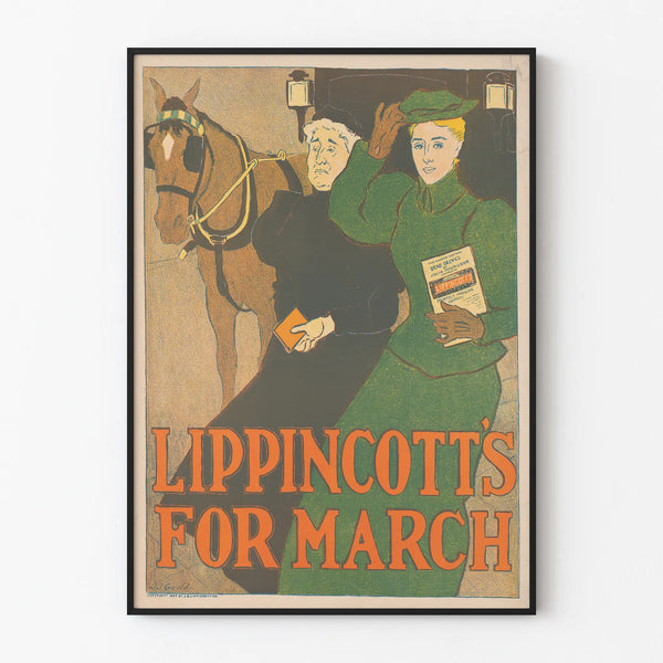 Vintage poster Lippincott's For March - Retro wall decoration