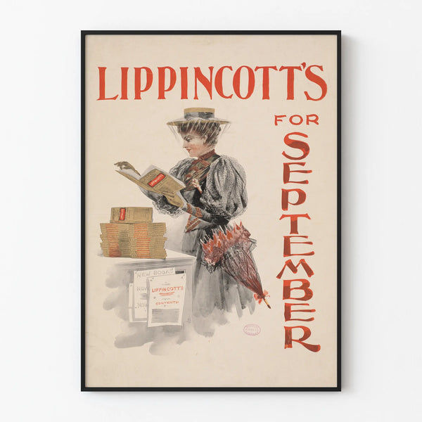 Vintage poster Lippincott’s for September - Elegant retro wall decoration