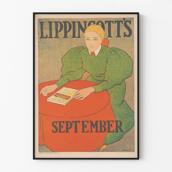 Vintage poster Lippincott's September - Retro wall decoration
