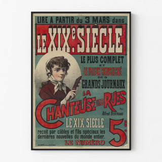 Vintage Poster from the 19th Century The Street Singer Alfred Bertrand
