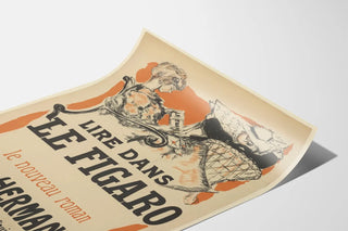 Vintage Poster Reading in Le Figaro - Novel by Abel Hermant