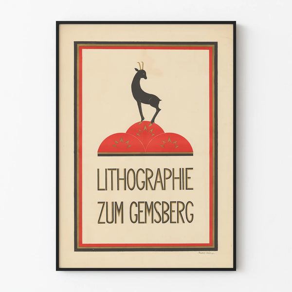Vintage Poster Lithograph Zum Gemsberg - Elegant Wall Decoration