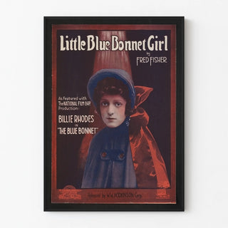 Vintage Poster of Little Blue Bonnet Girl by Fred Fisher