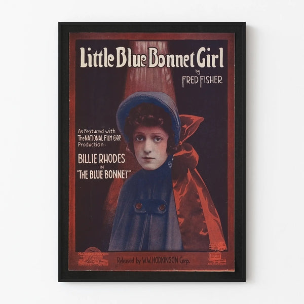 Vintage Poster of Little Blue Bonnet Girl by Fred Fisher