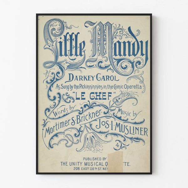 Vintage Little Mandy Poster - Typographic Wall Decoration