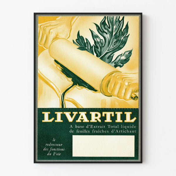 Vintage Livartil Poster Artichoke Extract Wall Decoration