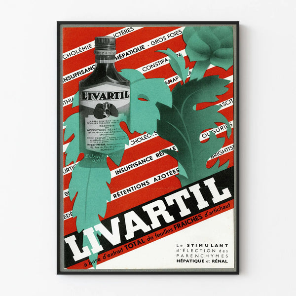 Vintage LIVARTIL Poster - Artichoke Natural Extract Advertising Poster