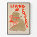 Vintage Living Posters poster with feminine silhouette and red chair