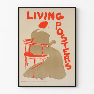 Vintage Living Posters poster with feminine silhouette and red chair