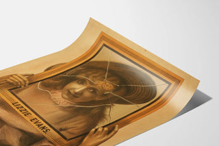Vintage Poster of Lizzie Evans with Broken Frame Effect