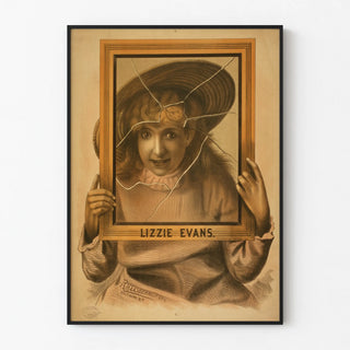 Vintage Poster of Lizzie Evans with Broken Frame Effect