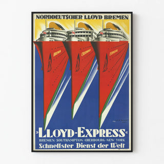 Vintage poster Lloyd Express Norddeutscher Lloyd Bremen