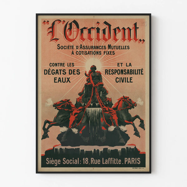 Vintage poster L'Occident Mutual Insurance Wall Decoration