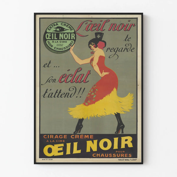 Vintage Poster L’Œil Noir - Shoe Cream Polish Advertisement