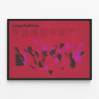 Logarithms Poster - Modern Wall Decoration in Red and Violet — framed artwork on a wall