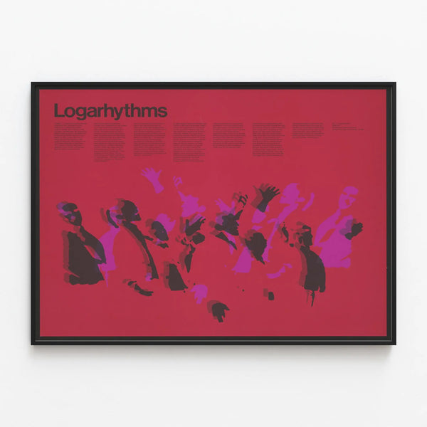 Logarithms Poster - Modern Wall Decoration in Red and Violet — framed artwork on a wall