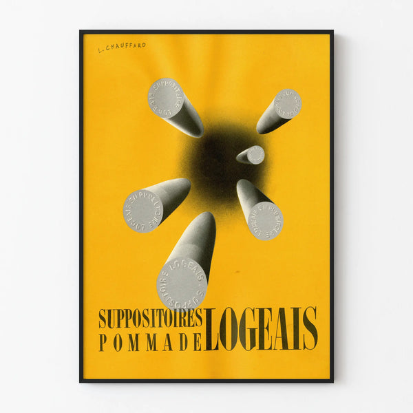 Vintage poster of Logeais ointment suppositories by L. Chauffard